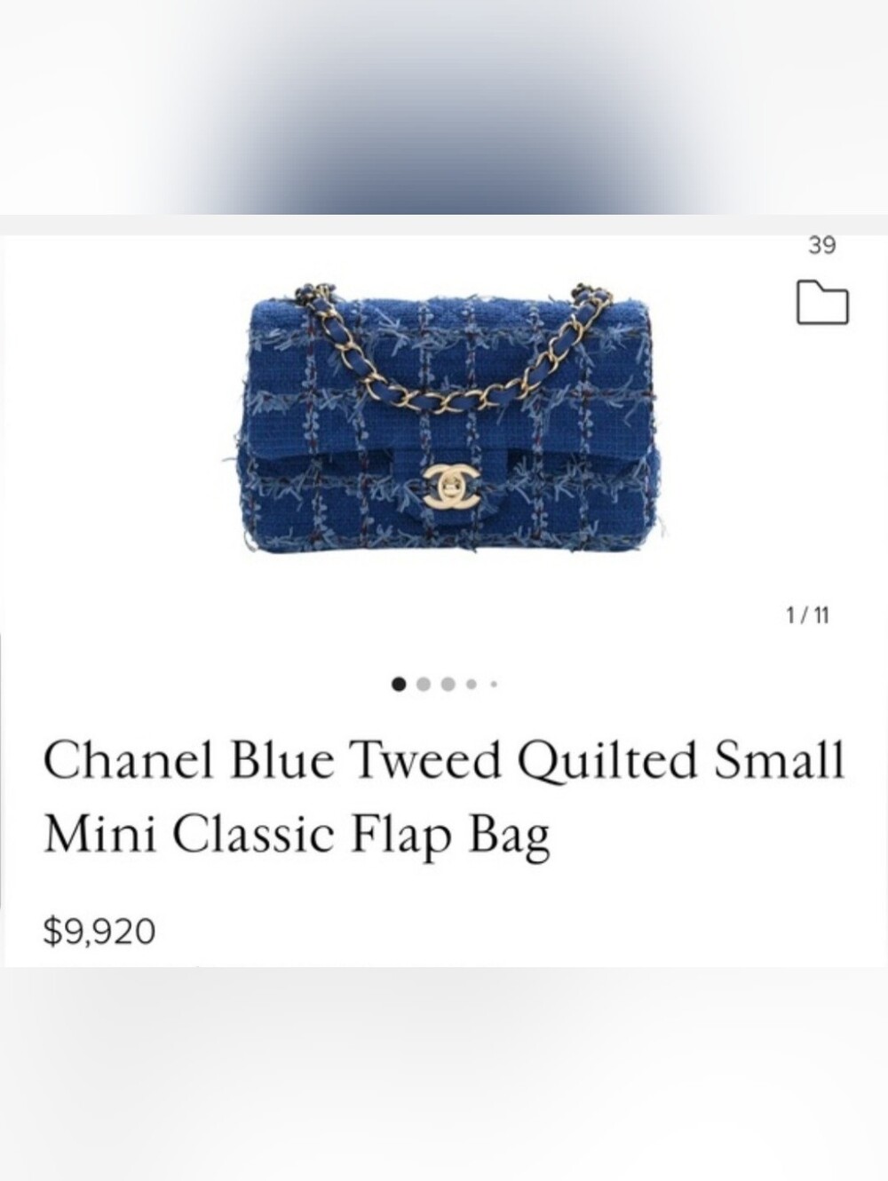 Chanel Blue Quilted Shoulder Bag - Picture 2 of 10